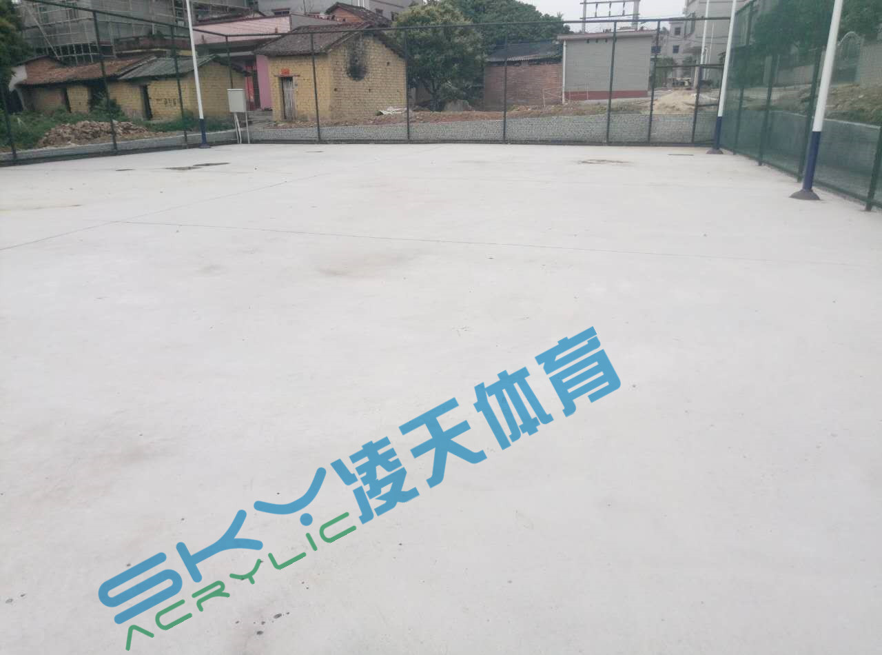 丙烯酸球场案例：广州市增城石迳村丙烯酸网球