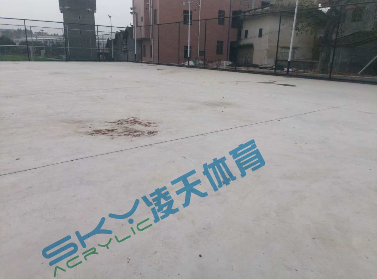 丙烯酸球场案例：广州市增城石迳村丙烯酸网球
